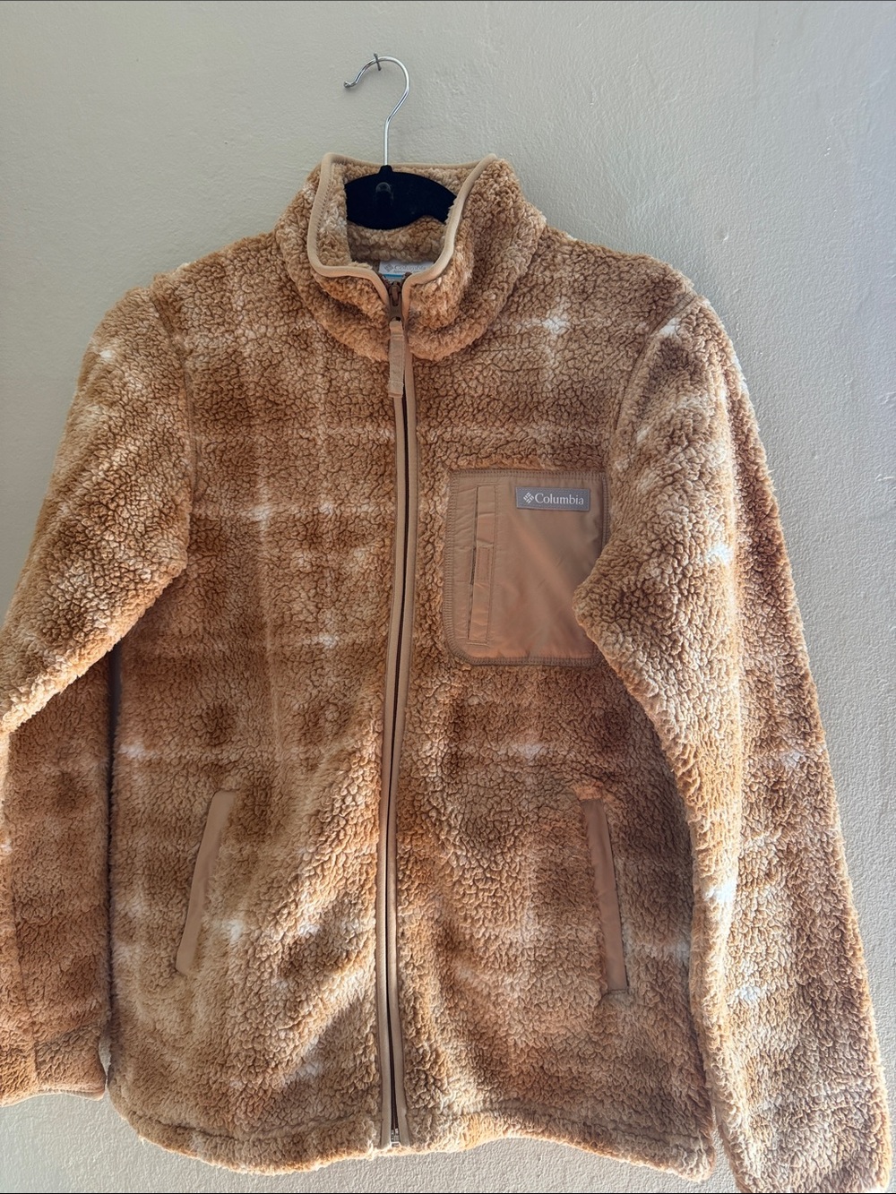 Columbia Brown/Tan Plush Sherpa Zip Jacket